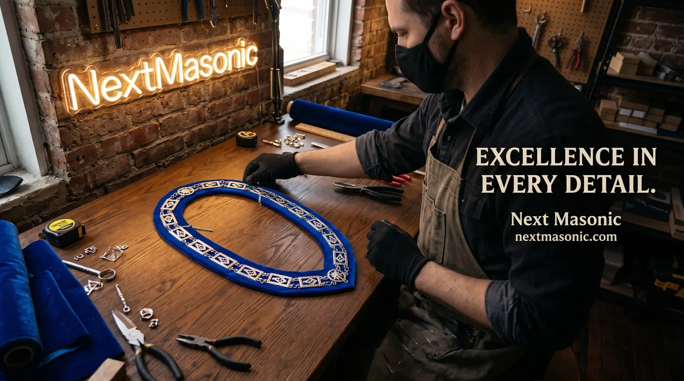 Craftsman fitting a blue collar at the bench