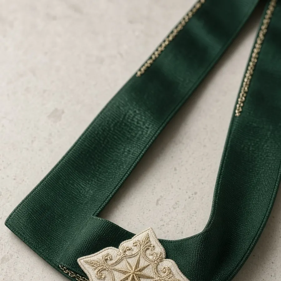 Green velvet collar with gold star jewel