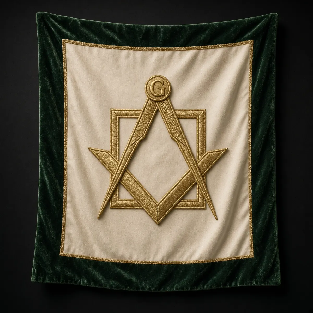 Lodge banner with square and compass