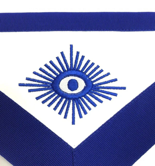 Chaplain Blue Lodge Officer Apron - Royal Blue Wreath Embroidery