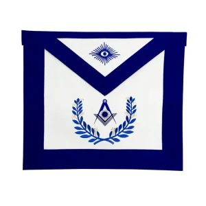 Senior Deacon Blue Lodge Officer Apron - Royal Blue Wreath Embroidery