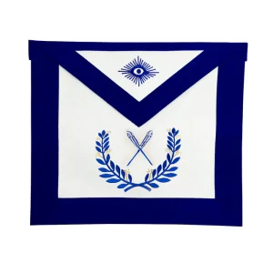 Secretary Blue Lodge Officer Apron - Royal Blue Wreath Embroidery