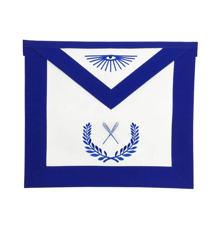 Secretary Blue Lodge Officer Apron – Royal Blue with Wreath