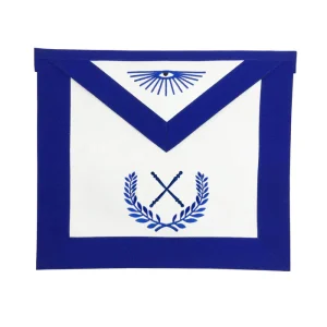 Marshal Blue Lodge Officer Apron - Royal Blue with Wreath