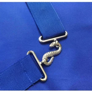 Treasurer Blue Lodge Officer Apron - Royal Blue Wreath Embroidery