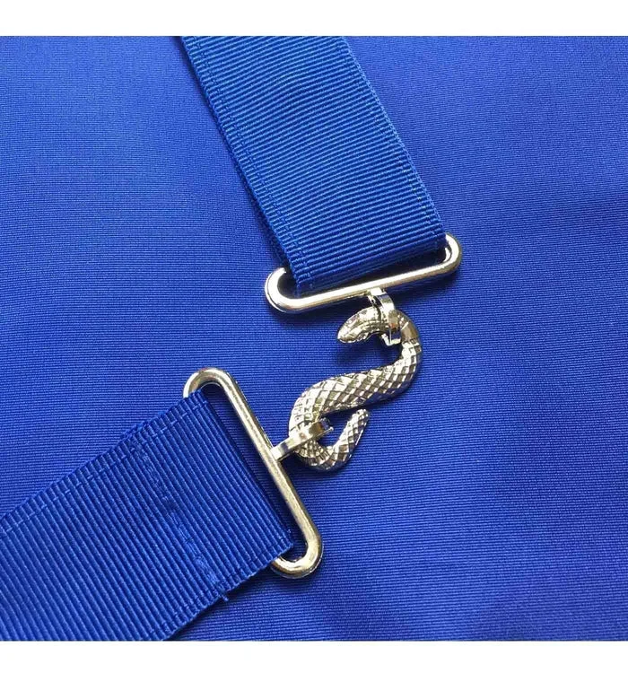 Treasurer Blue Lodge Officer Apron – Royal Blue Wreath Embroidery