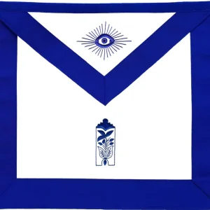 Officers Blue Lodge Apron Set - Blue Ribbon Machine Embroidery (Set of 19)