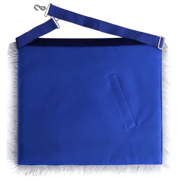 Junior Deacon Blue Lodge Apron - Navy Blue Velvet with Silver Side Tabs