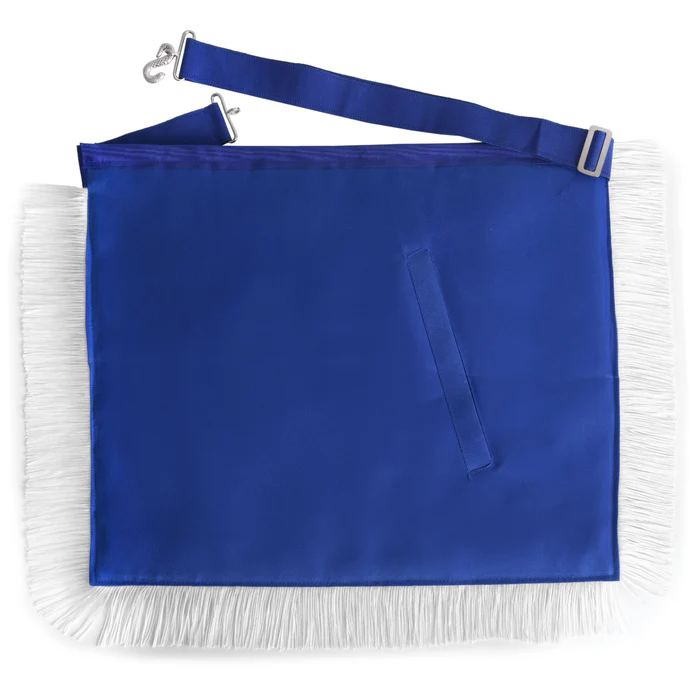 Junior Deacon Blue Lodge Officer Apron – Royal Blue With White Fringe