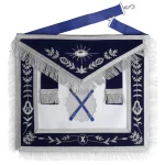 Marshal Blue Lodge Officer Apron - Silver Embroidery - Navy Velvet