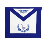 Junior Steward Blue Lodge Officer Apron in Royal Blue Ribbon with Wreath Embroidery