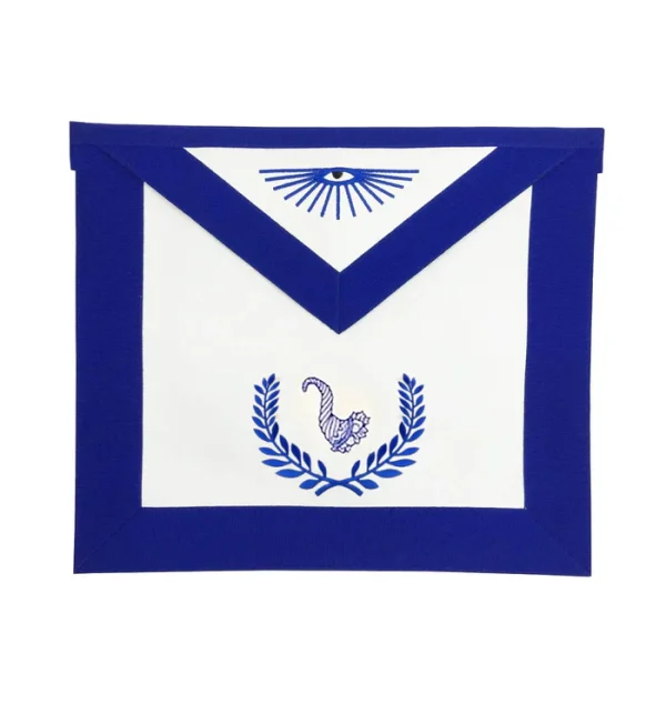 Junior Steward Blue Lodge Officer Apron - Royal Blue with Wreath