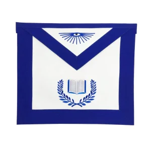 Chaplain Blue Lodge Officer Apron - Royal Blue with Wreath