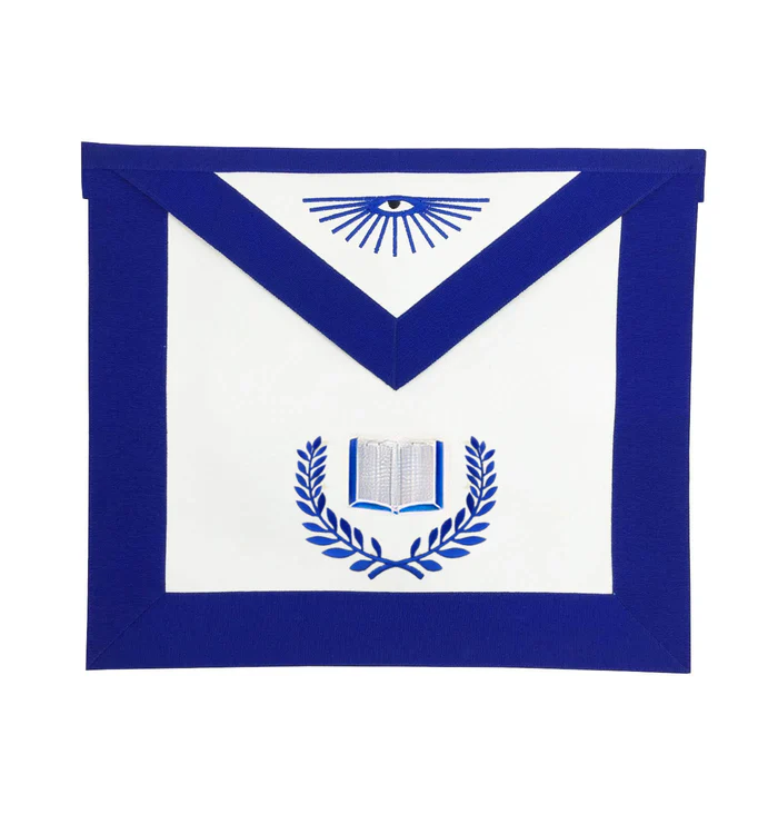 Chaplain Blue Lodge Officer Apron – Royal Blue with Wreath