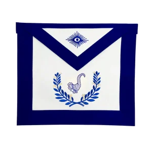 Senior Steward Blue Lodge Officer Apron - Royal Blue Wreath Embroidery