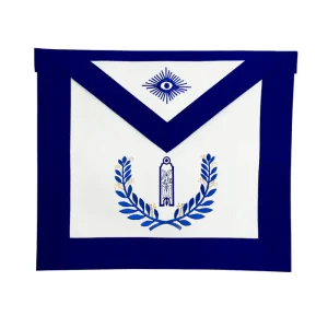 Junior Warden Blue Lodge Officer Apron - Royal Blue Wreath Embroidery