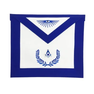 Senior Deacon Blue Lodge Officer Apron - Royal Blue with Wreath