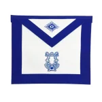 Organist Blue Lodge Officer Apron - Royal Blue Grosgrain Ribbon Machine Embroidery