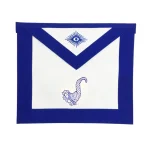 Senior Steward Blue Lodge Officer Apron - Royal Blue Ribbon Machine Embroidery