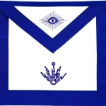 Electrician Blue Lodge Officer Apron - Machine Embroidery Grosgrain
