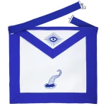 Senior Steward Blue Lodge Officer Apron - Blue Grosgrain Machine Embroidery
