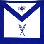 Blue Lodge Secretary Officer Apron - Royal Blue Machine Embroidery