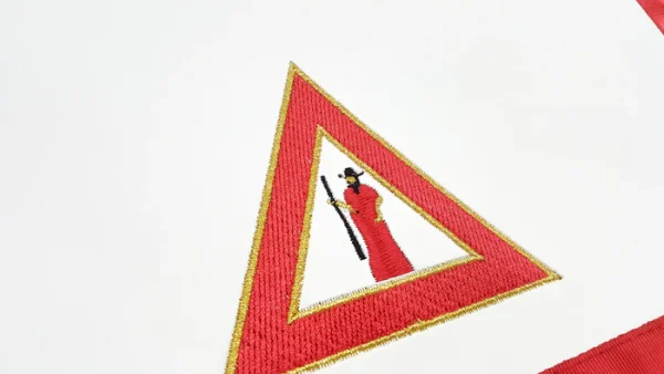 Principal Sojourner Royal Arch Chapter Officer Apron - Red Machine Embroidery