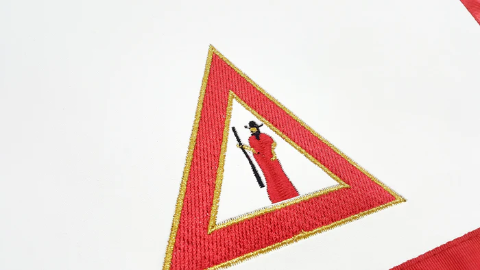 Principal Sojourner Royal Arch Chapter Officer Apron – Red Machine Embroidery