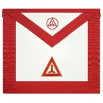 King Royal Arch Chapter Apron - Red Moire Border Triple Tau Officer
