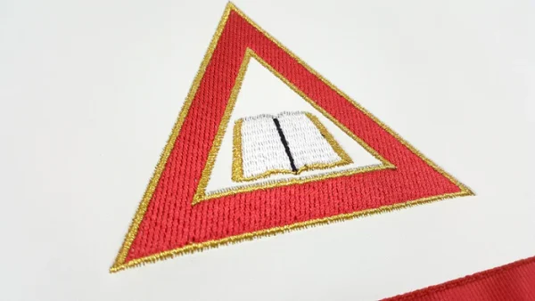 Chaplain Royal Arch Chapter Officer Apron - Red Machine Embroidery