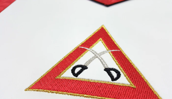 Captain Royal Arch Chapter Officer Apron – Red Machine Embroidery