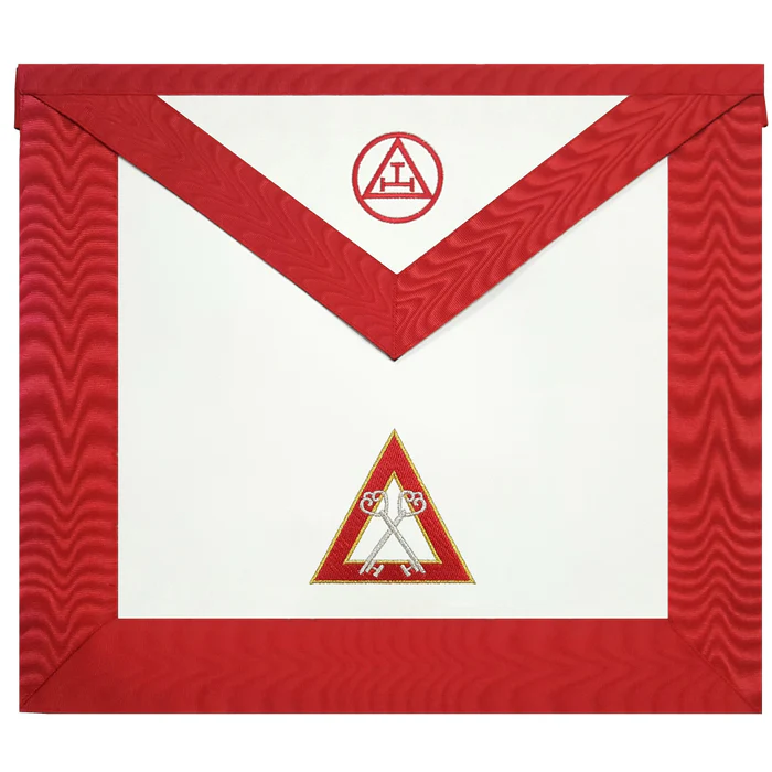 Treasurer Royal Arch Chapter Officer Apron – Red Machine Embroidery