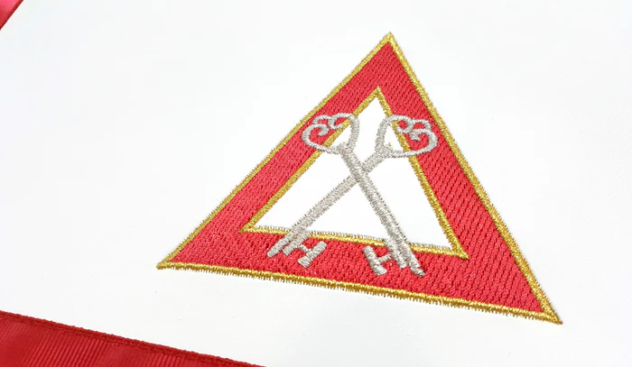 Treasurer Royal Arch Chapter Officer Apron – Red Machine Embroidery