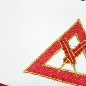 Secretary Royal Arch Chapter Officer Apron - Red Machine Embroidery