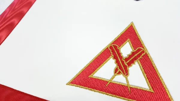 Secretary Royal Arch Chapter Officer Apron - Red Machine Embroidery