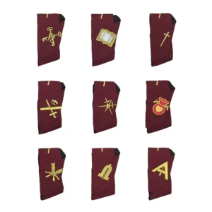 Officers Scottish Rite Officer Apron Set - Leather Made Embroidery