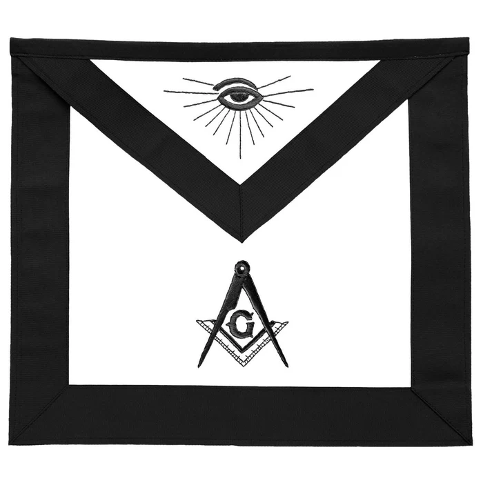 Master Mason Blue Lodge Funeral Apron – Hand Embroidered with Silk Threads