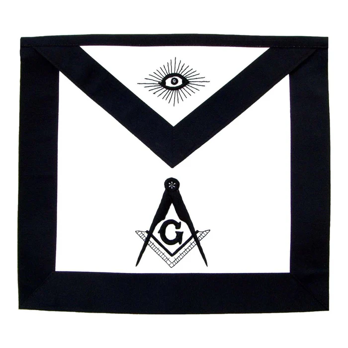 Master Mason Blue Lodge Funeral Apron – Hand Embroidered Square & Compass G