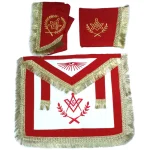 Master Mason Blue Lodge Regalia Set - Red White Gold Fringe Three Piece