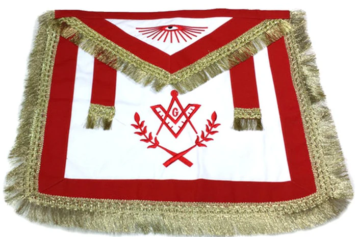 Master Mason Blue Lodge Regalia Set – Red & White with Fringe