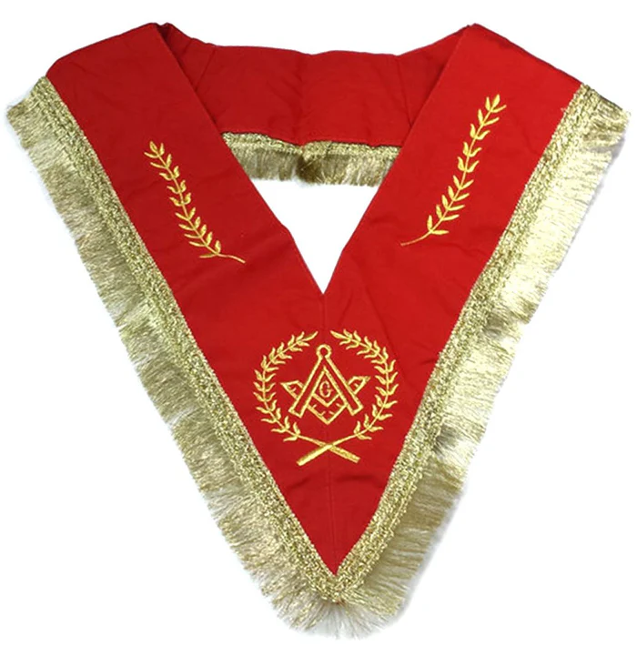 Master Mason Blue Lodge Regalia Set – Red & White with Fringe