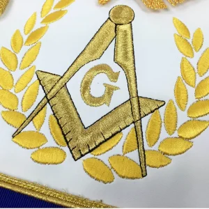 Master Mason Blue Lodge Regalia Set - Royal Blue & Gold Machine Embroidery