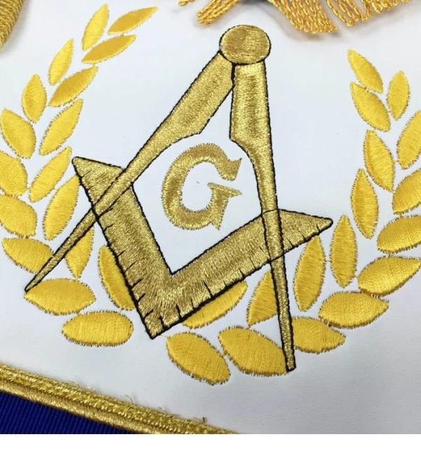 Master Mason Blue Lodge Regalia Set - Royal Blue & Gold Machine Embroidery