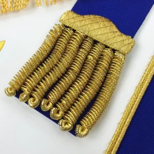 Master Mason Blue Lodge Regalia Set - Royal Blue & Gold Machine Embroidery
