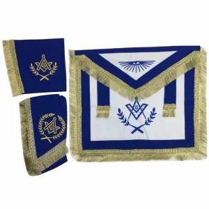 Master Mason Blue Lodge Regalia Set - White & Blue with Fringe