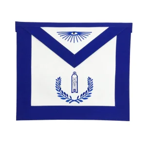 Junior Warden Blue Lodge Officer Apron - Royal Blue with Wreath