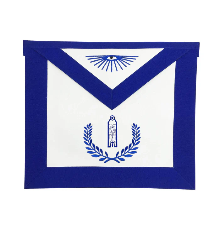 Junior Warden Blue Lodge Officer Apron – Royal Blue with Wreath