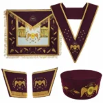95th Degree Memphis Misraim Regalia Set - Burgundy & Gold Hand Embroidery