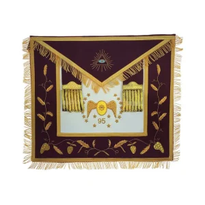 95th Degree Memphis Misraim French Regulation Regalia Set - Maroon Hand Embroidery