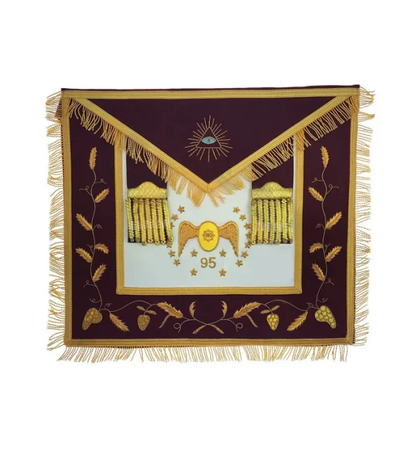 95th Degree Memphis Misraim French Regulation Regalia Set - Maroon Hand Embroidery